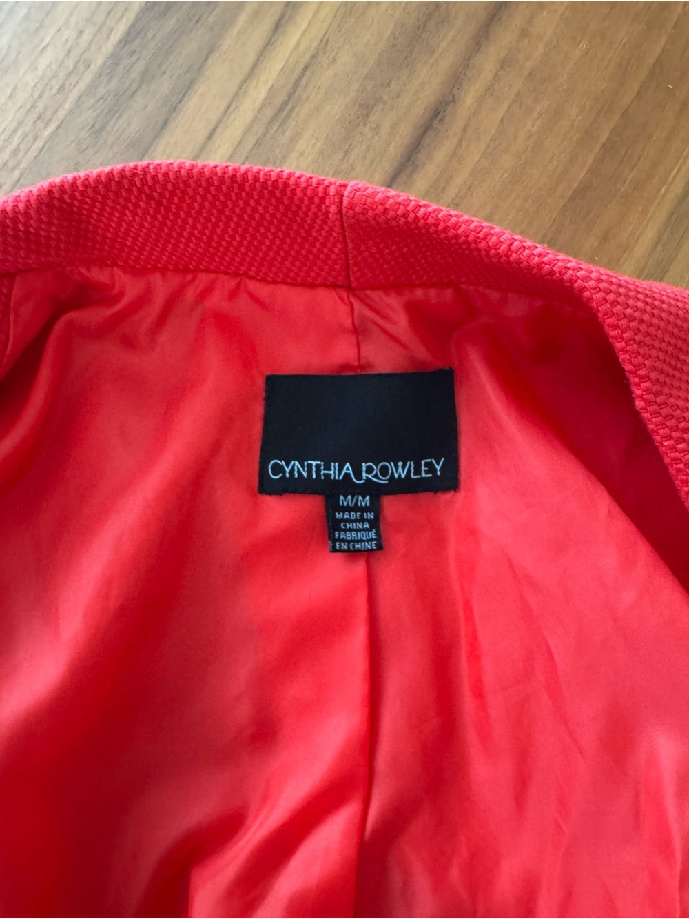 Cynthia Rowley Red Open-Front Blazer - Picture 4 of 5